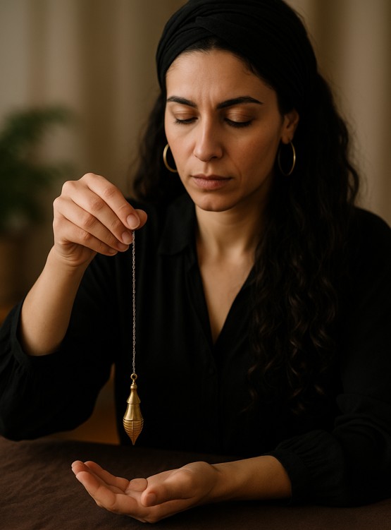 femme avec pendule oui non